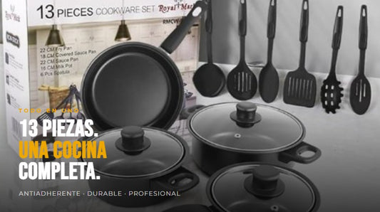 EL MEJOR SET DE OLLAS , 13 PIEZAS